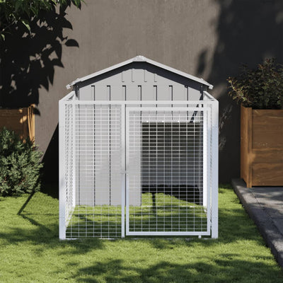 Loft per cani Vidaxl con tetto 117x201x123 cm in acciaio zincato