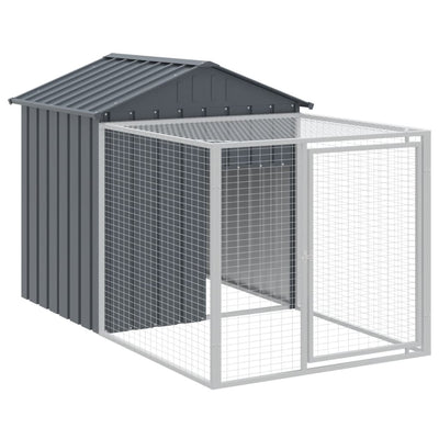 Vidaxl Chicken Coop con Run 117x201x123 cm Antracite in acciaio zincato