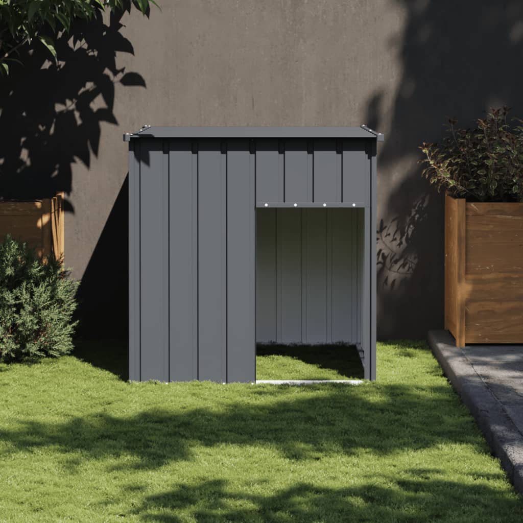 Vidaxl hondenhok met dak antraciet 110x103x109 cm gegalvaniseerd staal
