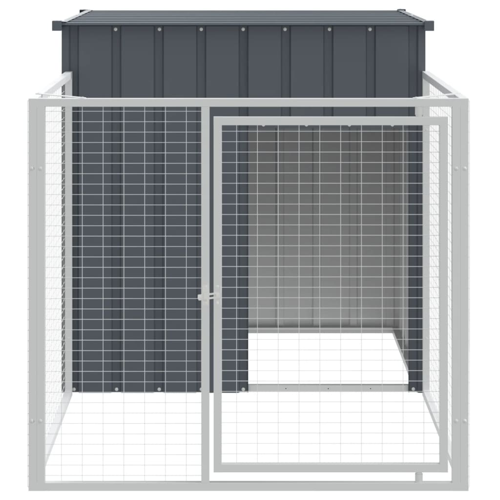 Vidaxl loft para perros con techo 110x201x110 cm de acero galvanizado antracita