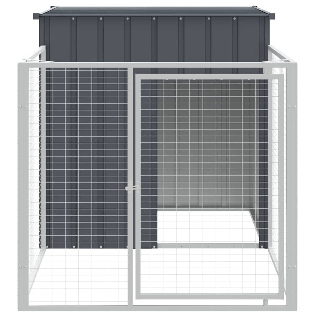 Vidaxl loft para perros con techo 110x201x110 cm de acero galvanizado antracita