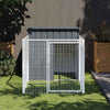 Vidaxl loft para perros con techo 110x201x110 cm de acero galvanizado antracita