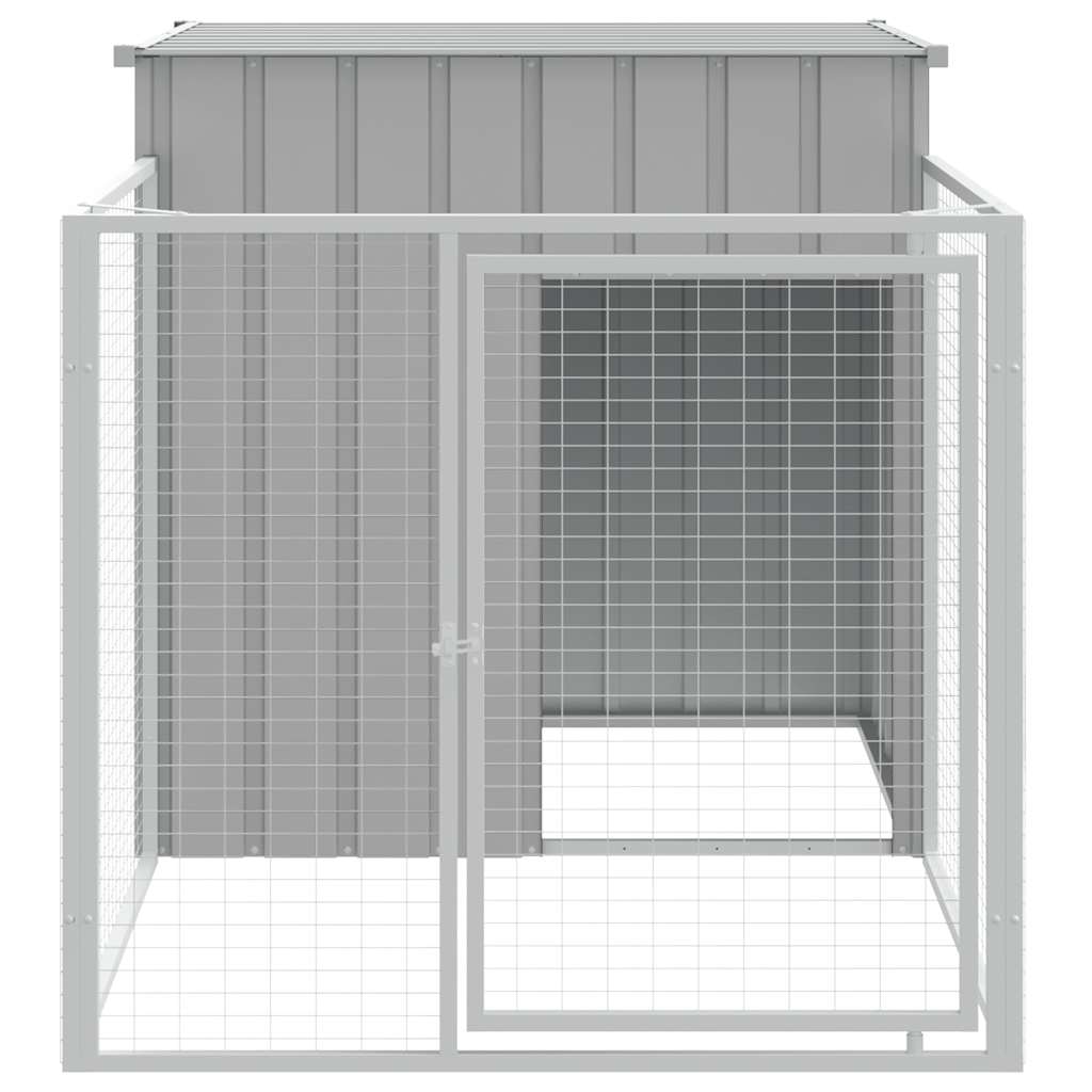 Vidaxl loft para perros con techo 110x201x110 cm de acero galvanizado gris