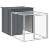 Vidaxl Chicken Coop con Run 110x201x110 cm Antracite in acciaio zincato