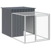 Vidaxl Chicken Coop con Run 110x201x110 cm Antracite in acciaio zincato