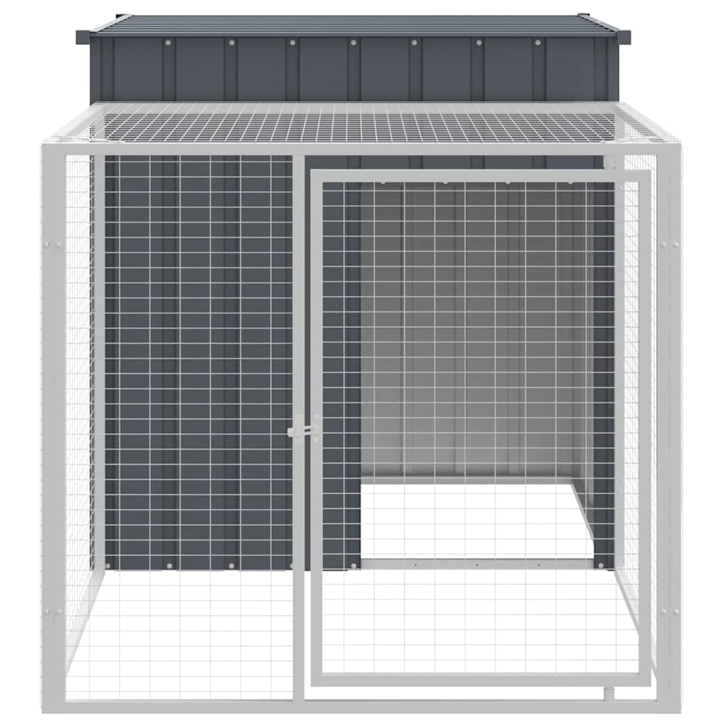 Vidaxl Chicken Coop con Run 110x201x110 cm de acero galvanizado antracita