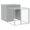 Vidaxl Chicken Coop with Run 110x201x110 cm de acero galvanizado gris
