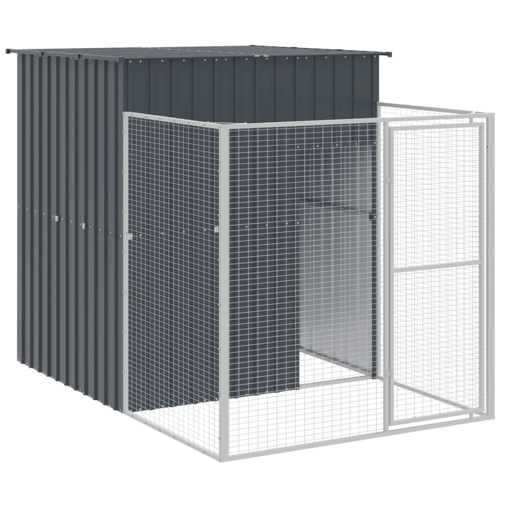Vidaxl Dog Loft con Run 165x251x181 cm de acero galvanizado antracita