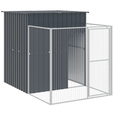 Vidaxl Dog Loft con Run 165x251x181 cm Antracite in acciaio zincato