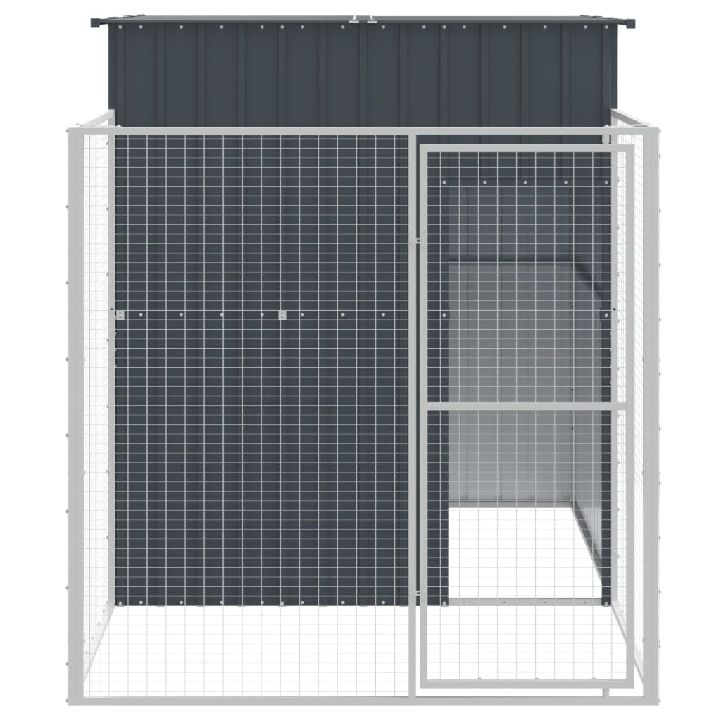 Vidaxl Dog Loft con Run 165x251x181 cm de acero galvanizado antracita