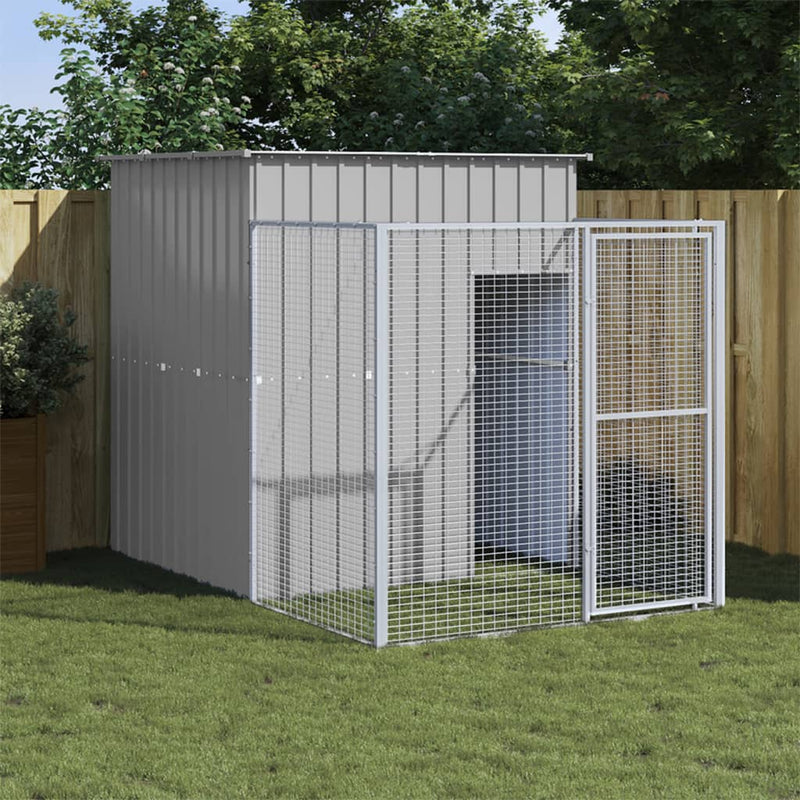 Vidaxl Dog Loft con Run 165x251x181 cm grigio galvanizzato in acciaio