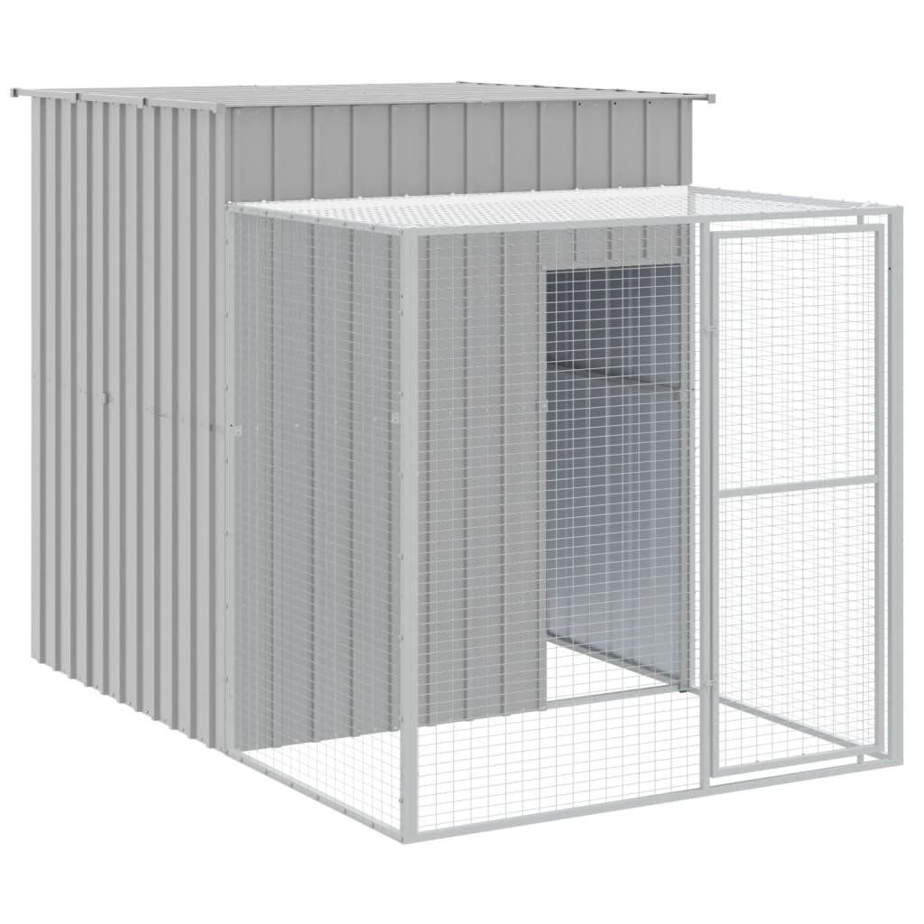 Vidaxl Chicken Coop con Run 165x251x181 cm de acero galvanizado gris