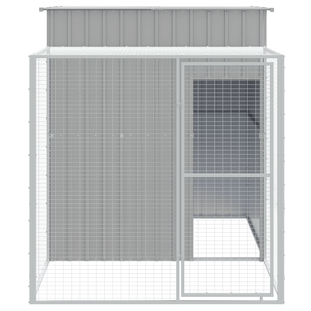 Vidaxl Chicken Coop con Run 165x251x181 cm de acero galvanizado gris