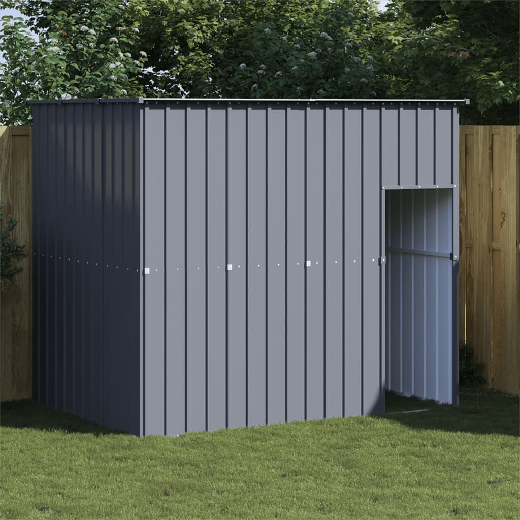 Vidaxl loft con techo 214x153x181 cm de acero galvanizado antracita
