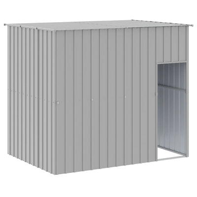 Loft per cani Vidaxl con tetto 214x153x181 cm grigio in acciaio zincato
