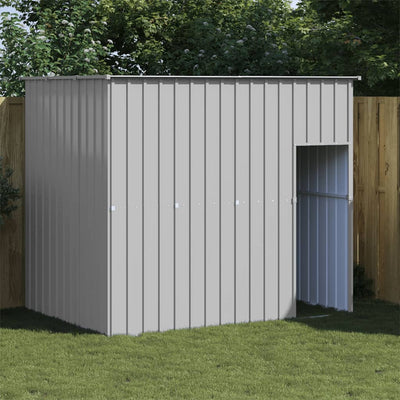 Loft per cani Vidaxl con tetto 214x153x181 cm grigio in acciaio zincato
