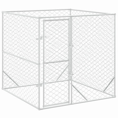 Vidaxl Dog Kennel per l'argento in acciaio zincato 2x2x2 m