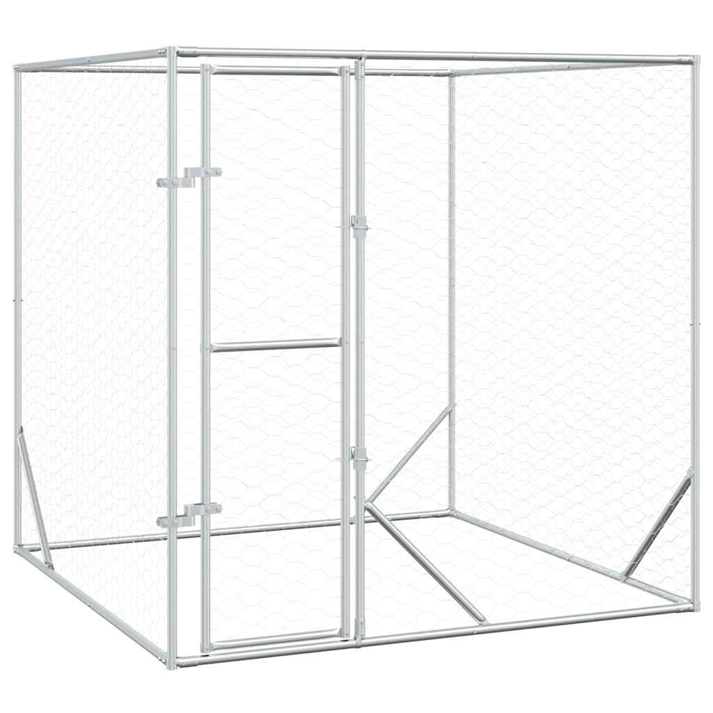 Perrera de perros de Vidaxl para el exterior 2x2x2 M Galvanized Steel Silver