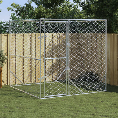 Vidaxl Dog Kennel per l'argento in acciaio zincato 2x2x2 m