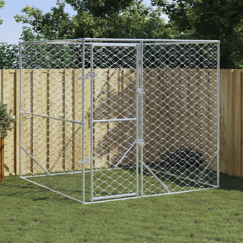 Perrera de perros de Vidaxl para el exterior 2x2x2 M Galvanized Steel Silver