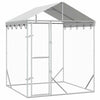 Vidaxl hondenkennel met dak 2x2x2,5 m gegalvaniseerd staal zilver