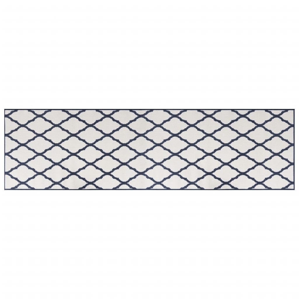 Vidaxl RUG Outside Reversible 80x250 cm azul marino y blanco