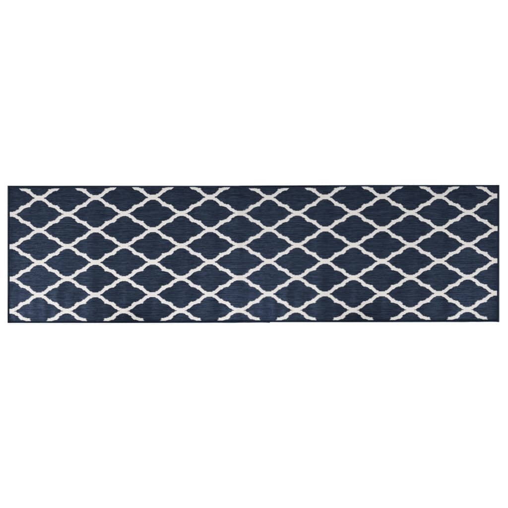 Vidaxl RUG Outside Reversible 80x250 cm azul marino y blanco