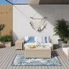 VIDAXL RAGGI OUTDOOR reversibile 80x150 cm Aqua e bianco