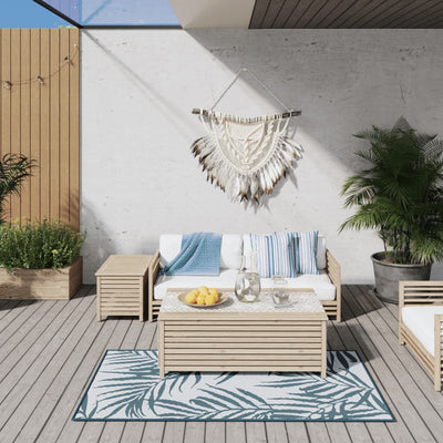VIDAXL RAGGI OUTDOOR reversibile 80x150 cm Aqua e bianco