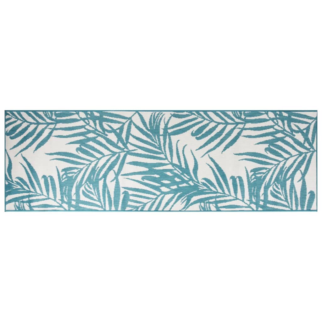 Vidaxl Alfombra al aire libre reversible 80x250 cm Aqua y blanco
