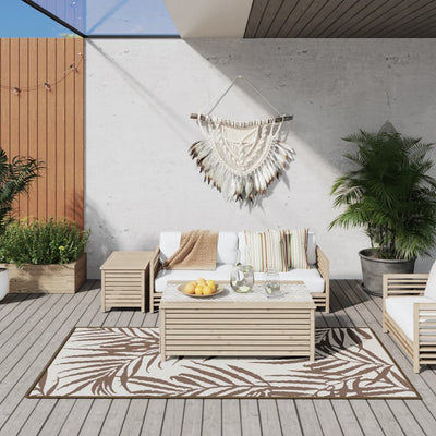 VIDAXL RAGGIO ESTERNO REVERSIBILE 100X200 cm marrone e bianco