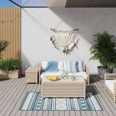 VIDAXL RAGGI OUTDOOR reversibile 80x150 cm Aqua e bianco