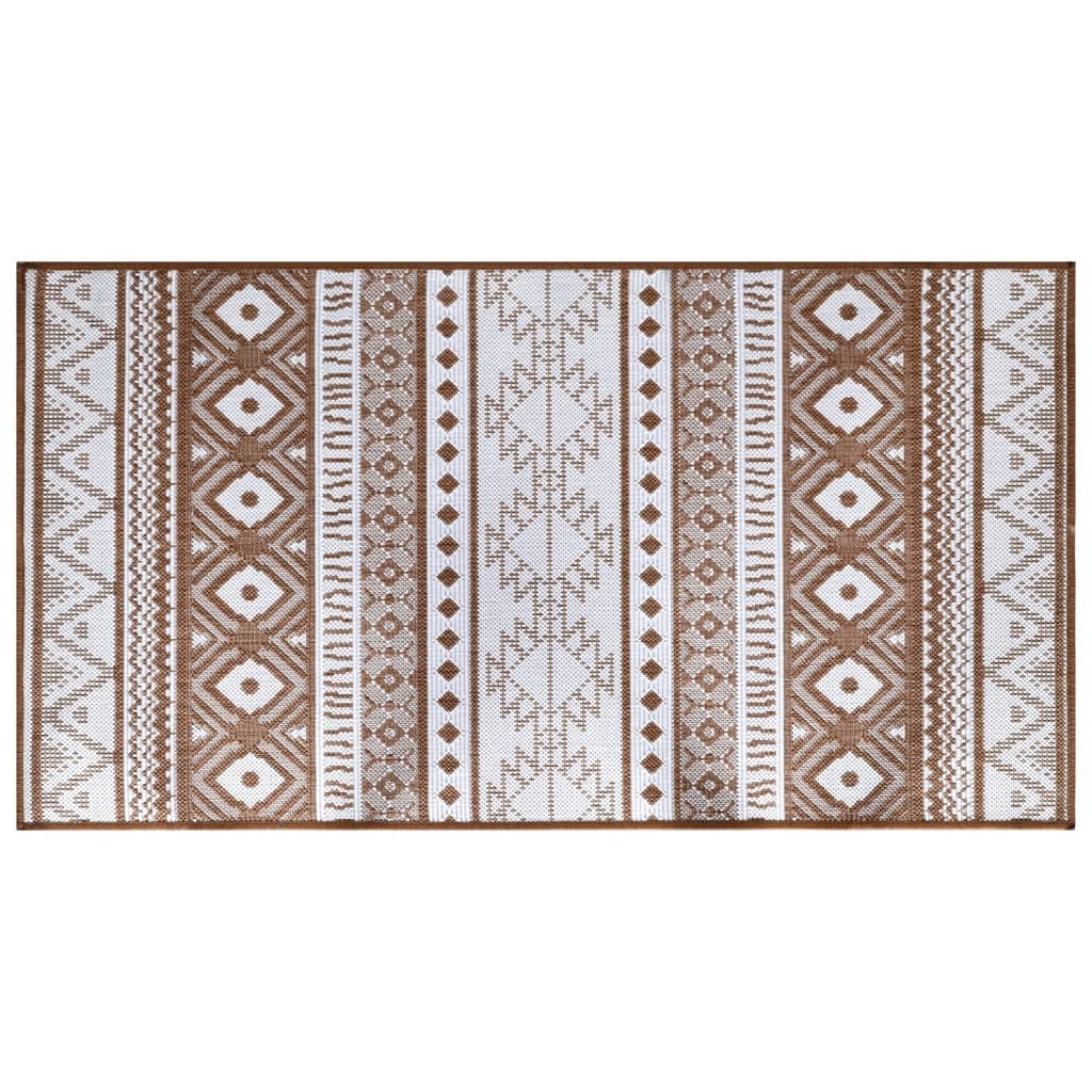 VidaXL outside rug reversible 80x150 cm brown and white