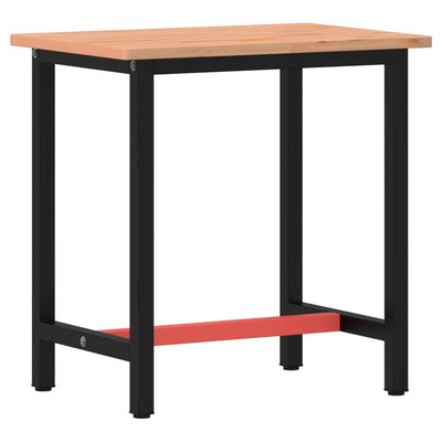 Vidaxl Workbench 80x55x81.5 cm de madera de haya sólida y metal