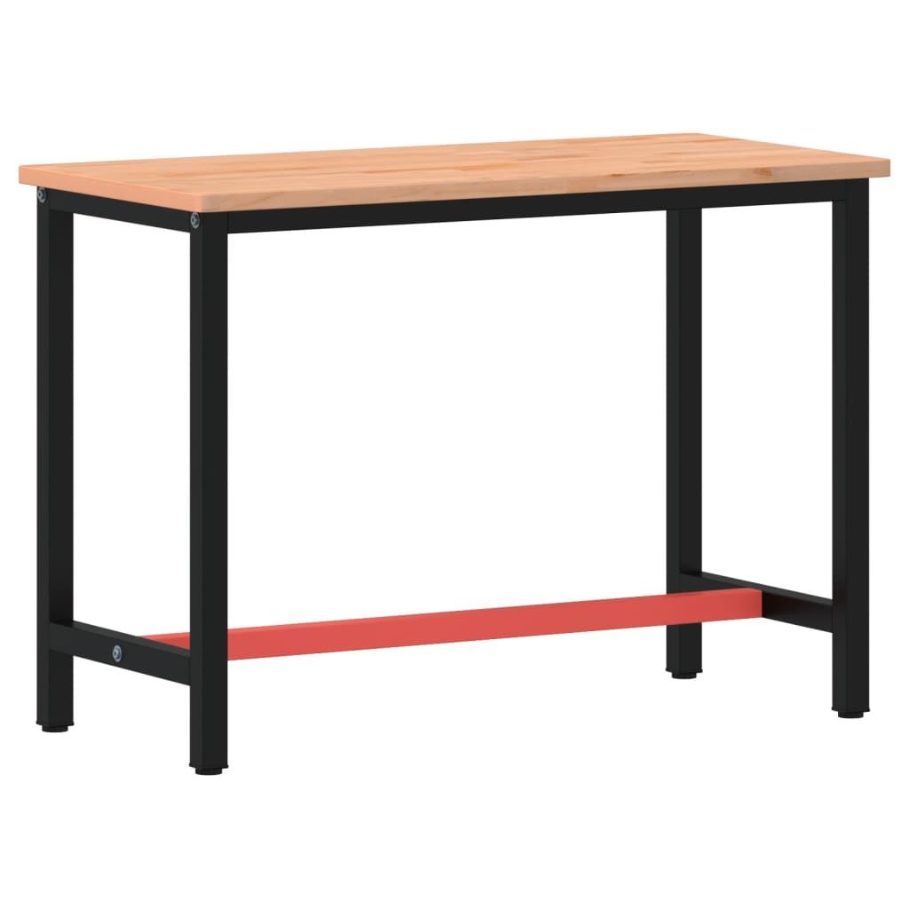 Vidaxl Workbench 115x55x81.5 cm Legno di faggio solido e metallo