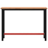 Vidaxl Workbench 115x55x81.5 cm Legno di faggio solido e metallo