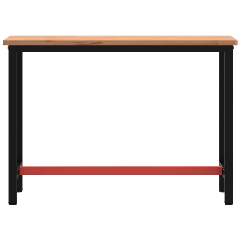 Vidaxl Workbench 115x55x81.5 cm Legno di faggio solido e metallo