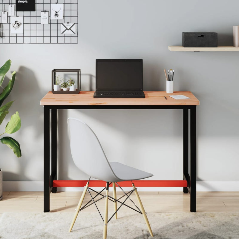 Vidaxl Workbench 115x55x81.5 cm Legno di faggio solido e metallo