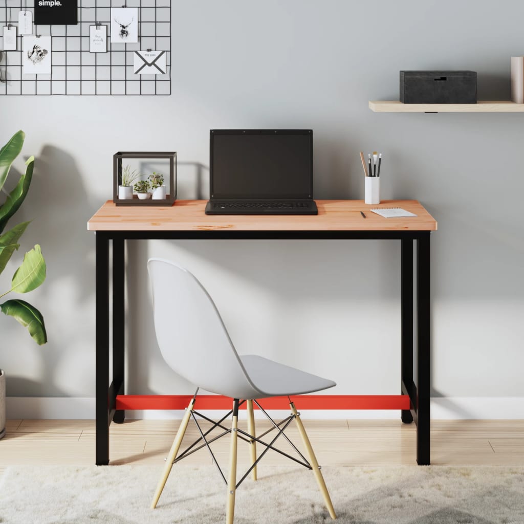 Vidaxl Workbench 115x55x81.5 cm Legno di faggio solido e metallo