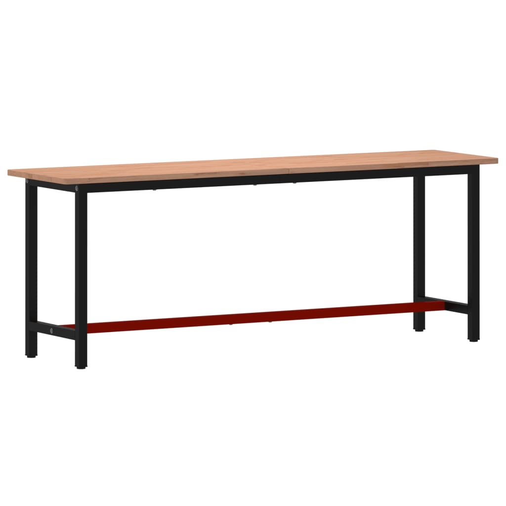 Vidaxl Workbench 220x55x81.5 cm Legno di faggio solido e metallo