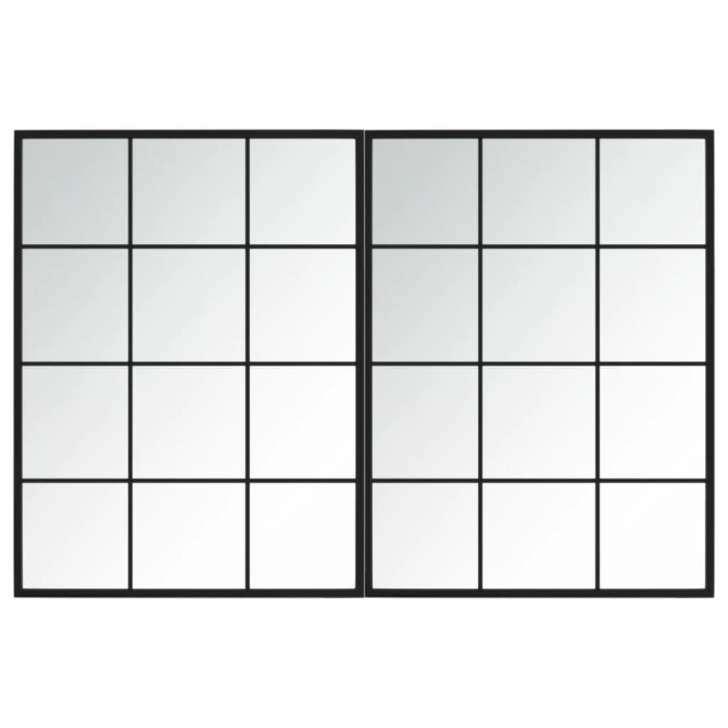 Specchi da parete Vidaxl 2 ST 80x60 cm in metallo nero