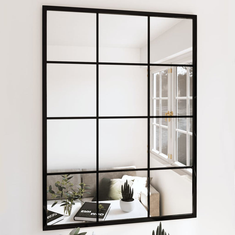 Specchi da parete Vidaxl 2 ST 80x60 cm in metallo nero