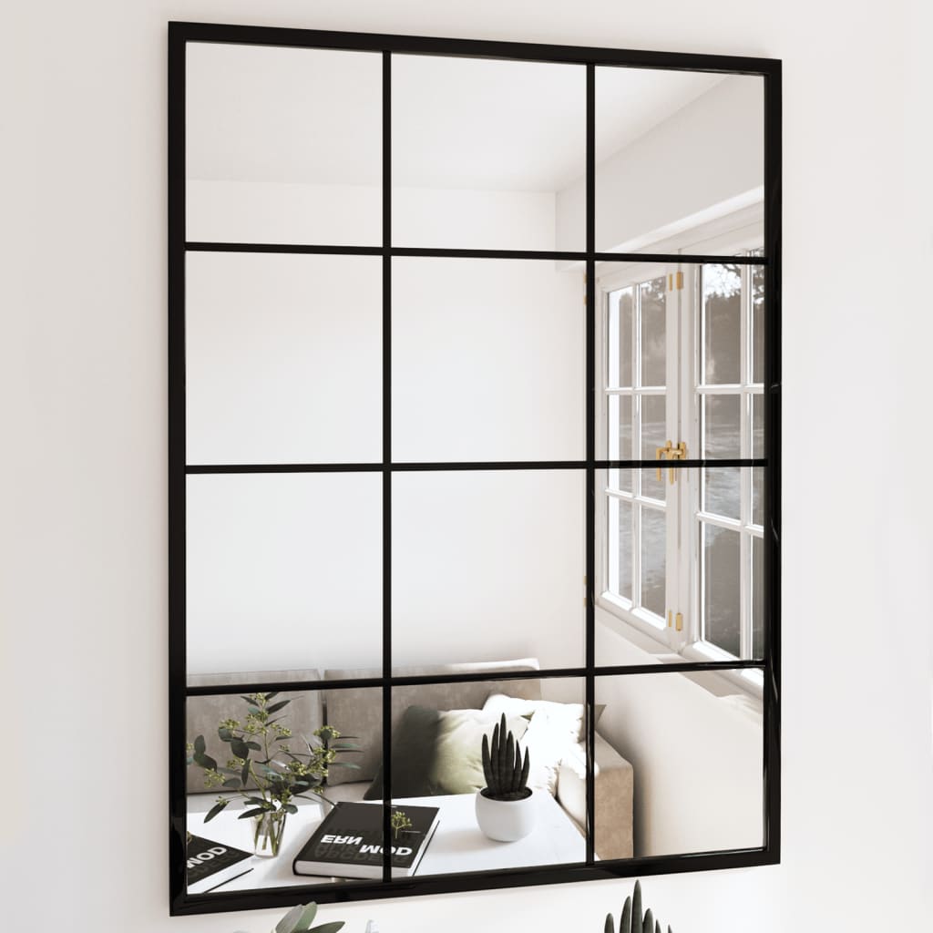 Specchi da parete Vidaxl 2 ST 80x60 cm in metallo nero