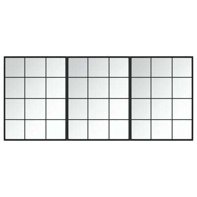 Espejos de pared Vidaxl 3 ST 80X60 CM METAL NEGRO