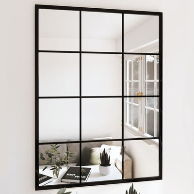Espejos de pared Vidaxl 3 ST 80X60 CM METAL NEGRO