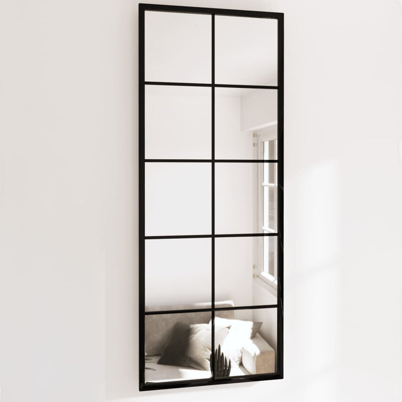 Specchi da parete Vidaxl 2 PC 100x40 cm in metallo nero