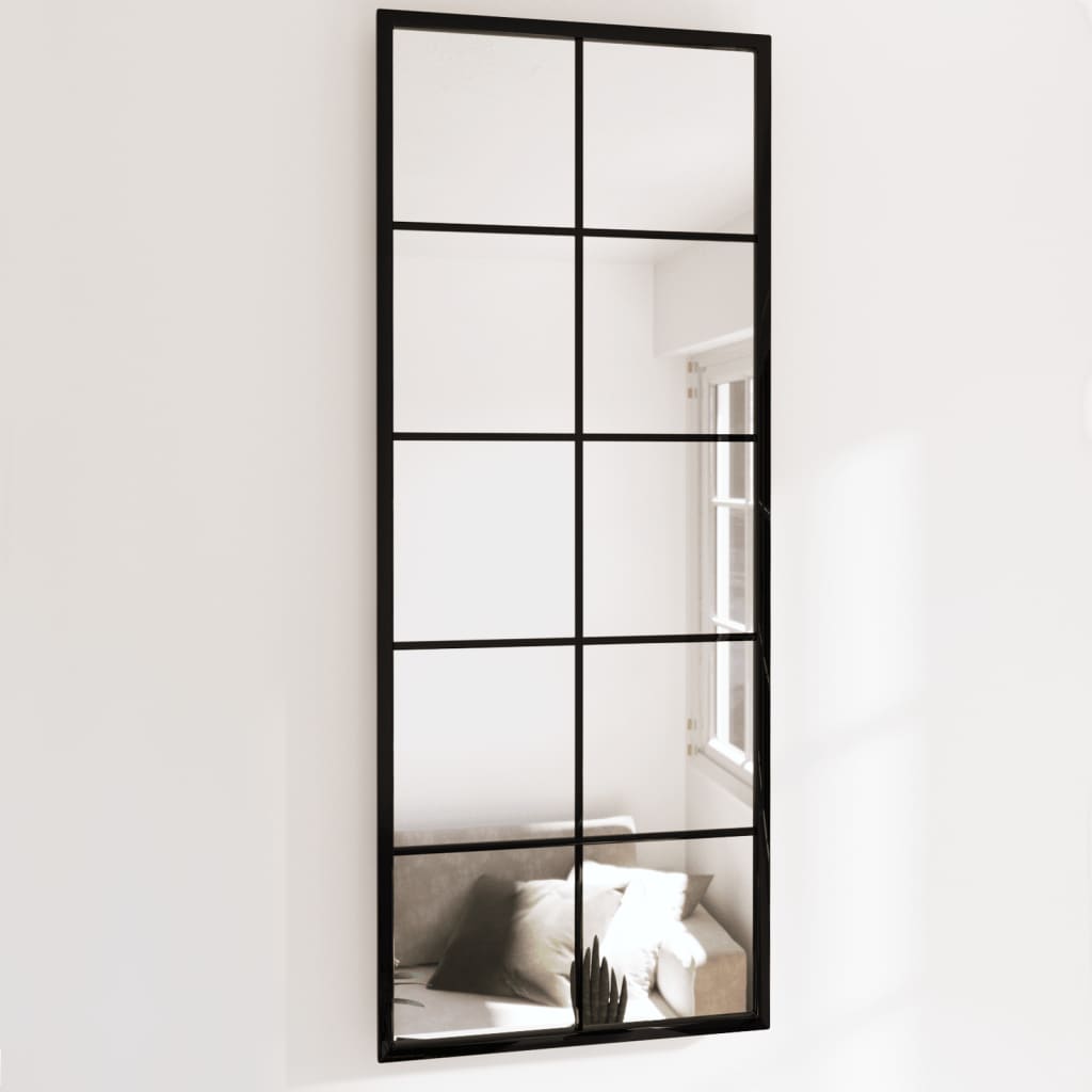 Specchi da parete Vidaxl 2 PC 100x40 cm in metallo nero