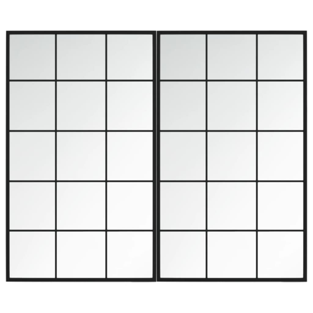Specchi da parete Vidaxl 2 PC 100x60 cm in metallo nero