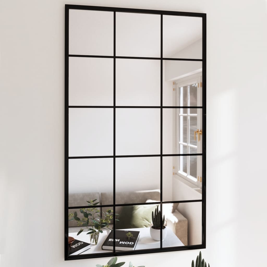 Specchi da parete Vidaxl 2 PC 100x60 cm in metallo nero