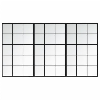 Espejos de pared Vidaxl 3 st 100x60 cm de metal negro